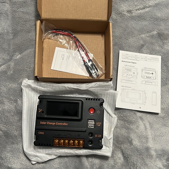 Cmg Solar Charger Controller With Lcd Display 2 Usb Port 12v24v 20a Pwm - Picture 2 of 3